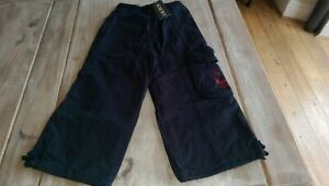 ÉCONOMISEZ 20 £ Nouveau Ikks Designer prix de vente 32,50 £ pantalon cargo doublé marine garçons 4 ans neuf avec étiquettes