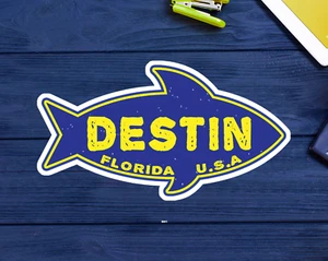 Destin Florida Fish Decal Sticker 3.9" X 2" - Picture 1 of 1