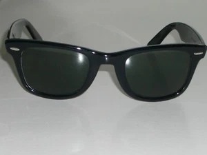 OCCHIALI DA SOLE VINTAGE B&L RAY-BAN USA L2009 NERO LUCIDO EBANO G15 WAYFARERS 5024 - Foto 1 di 10