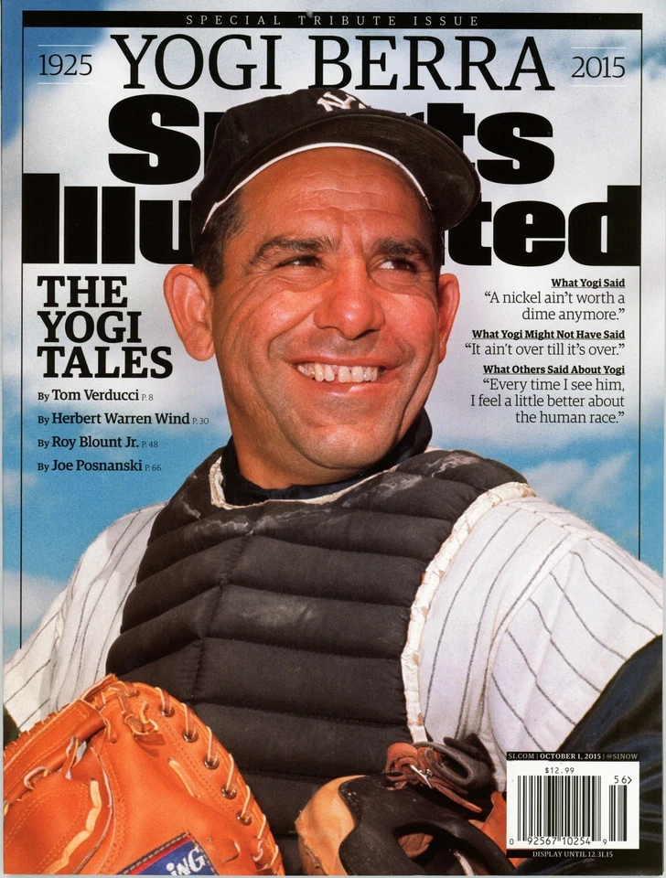 2015 Yogi Berra Salón de la fama Yankees de Nueva York Sports Illustrated edición tributo sin etiqueta 182365 Foto 1 de 1