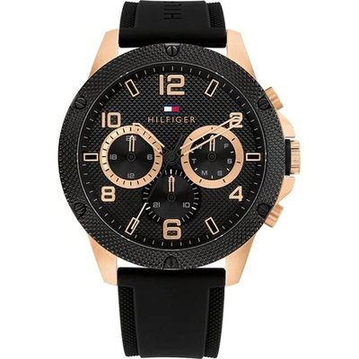 Mens Wristwatch TOMMY HILFIGER BLAZE 1792028 Multifunction Silicone Black - image 1 of 2