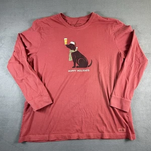 Life is Good Herren Crusher T-Shirt Weihnachten/Feiertage schwarz Labor Bier rot Shirt 2XL - Bild 1 von 5