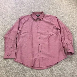 Nordstrom Herren Shop Hemd Herren 16,5 32-33 rot bügelfrei Besatz Passform Baumwolle - Bild 1 von 11