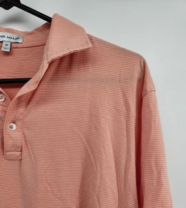 Peter Millar Summer Comfort Peach Striped Polo Shirt Men’s Size M No Logos Blank - Bild 1 von 4