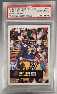 PSA Auth - 1994 Superior Rookies - Larry Allen #69 Autographs /5000 (AU, RC) - Bild 1 von 2