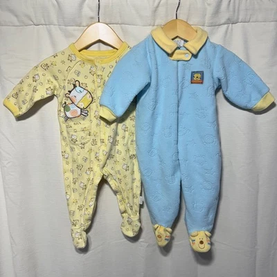 Pijama vintage con patas para bebé niño conjunto de 2 piezas amarillo talla 3-6M Foto 1 de 4