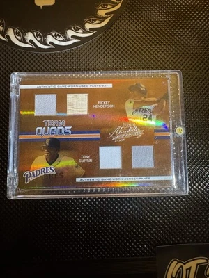 05 Absolute Memorabilia Team Quad Henderson, Gwynn, McCovey, Garvey/25 JUEGO USADO Foto 1 de 4