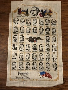 Vintage Presidents of the United States Leinen Geschirrtuch - Washington to Bush - Bild 1 von 7