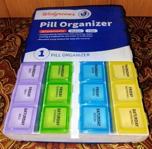 Walgreens Pillen Organizer 7 Tage 28 Fächer Medium 4x am Tag VERSIEGELT NEU  - Bild 1 von 5