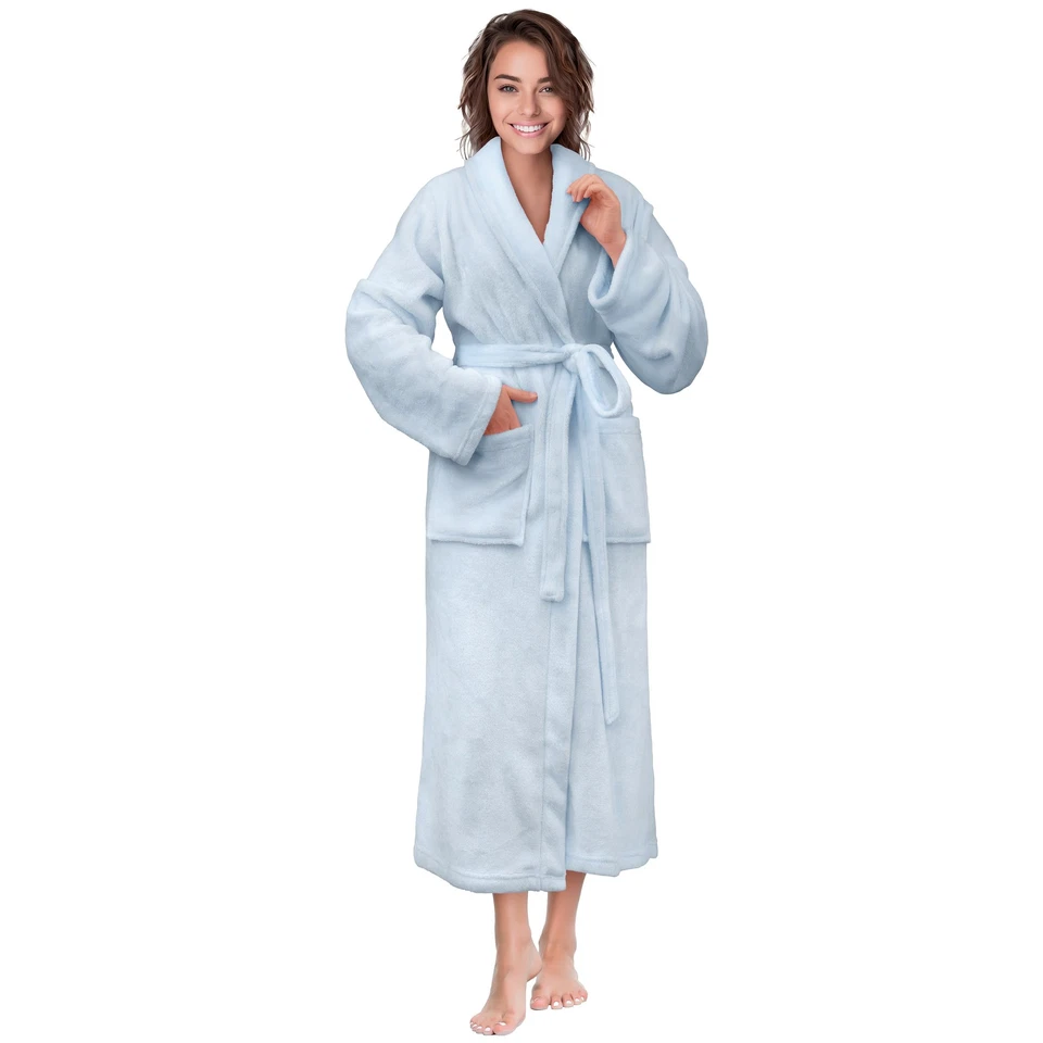 Women Soft Robe Lightweight Spa House Shower Bathrobe Long Fleece Ladies Kimono - Image 1 of 1