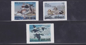 State Hunting/Fishing Revenues - IL - 1985-87 Duck Stamps - 3 Different - MNH - Picture 1 of 1