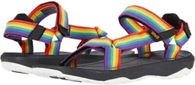 NWOB GIRLS SIZE 2 RAINBOW BLACK TEVA HURRICANE XLT 2 SPORT SANDALS 1019390C - Image 1 of 4