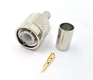 10 Stück RF Stecker TNC Stecker Crimp Delrin Isolierung RG59/U, 59B/U - Bild 1 von 1