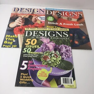 3 issues of Designs in Machine Embroidery Magazine 2006 2008 - Picture 1 of 7