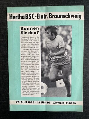 BL 71/72 Hertha BSC - Eintracht Braunschweig, 22.04.1972 - Bernd Gersdorff - Bild 1 von 4