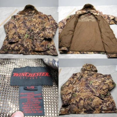 Vintage Winchester Mossy Oak Jacket Men Large Brown Tree Stand Camo Dual Zip * - Image 1 of 4