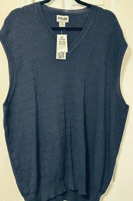Ping Men’s Golf Sweater Vest Blue Sz Xxl NWT. - Image 1 of 4