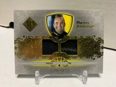 2012 Marcos Ambrose Press Pass Total Memorabilia Race Used Firesuit & Tire /75 - Image 1 of 2