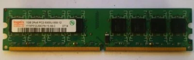 RAM 1GB DDR2 667MHZ PC2-5300U non-ECC Hynix HYMP512U64CP8-Y5 AB-C - Immagine 1 di 2