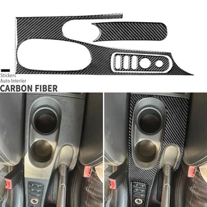 3Pcs Real Carbon Fiber Water Cup Holder Panel Cover Trim For Seat Leon MK2 05-12 - Picture 1 of 21