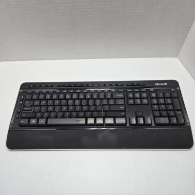 Microsoft Wireless Keyboard 3050 Ergonomic Computer Desktop Keyboard No USB - Image 1 of 4