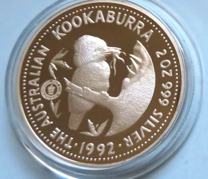 Australia. 1992 2 oz - Silver Kookaburra. Adelaide Pound Privy.. Cased Proof - Picture 1 of 6