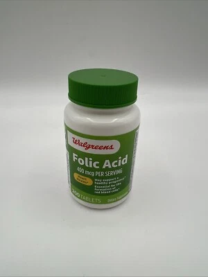 Walgreens Folic Acid 400 Mcg Per Serving Heart Health 200 Tablets, Exp 04/26 1PK - Image 1 of 3