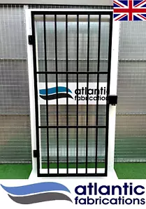 Steel Security Door/Gate with Lockbox 2000mm H x 950mm W powder coated black - Picture 1 of 8