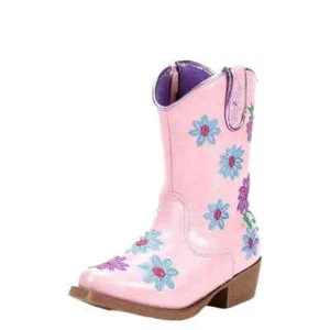 Blazin Roxx Western Boots Girls Daisy Kids Zip Floral Pink 4410430 - Picture 1 of 1