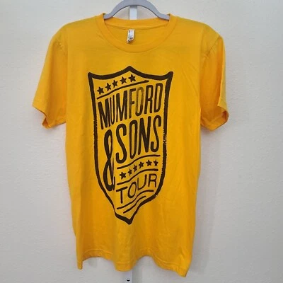 Mumford & Sons Tour T-Shirt Size M Goldenrod Tee Cotton Distressed - Image 1 of 4