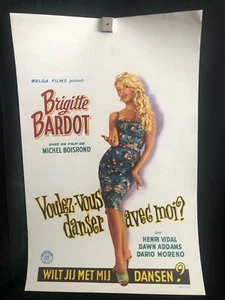 Come Dance With Me 1959 Belgian Movie Poster Brigitte Bardot Sexploitation - Picture 1 of 1
