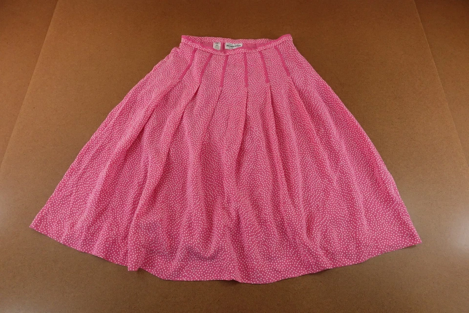 Pendelton Mujer Talla 8 Rosa Lunares 100% Seda Plisado Acento Una Línea Falda Nueva Foto 1 de 4