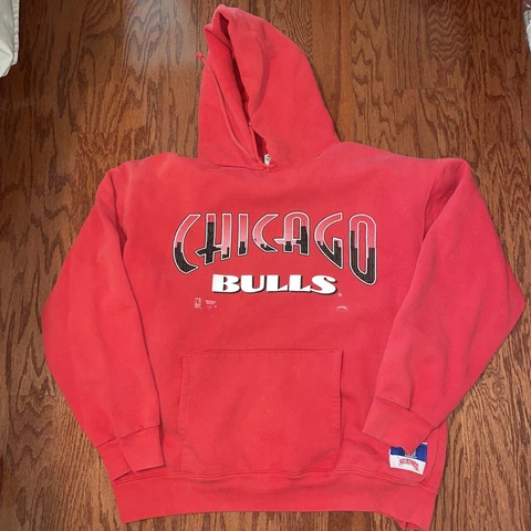 Vintage Chicago Bulls Sweatshirt Hoodie L Spell Out Nutmeg Mills Basketball Team Cover