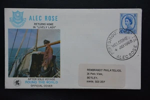 1968 Alec Rose Solo Voyage Round The World Commemorative Cover Portsmouth SHS - Picture 1 of 1