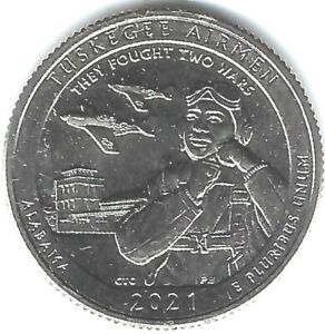 2021-P Philadelphia Brilliant Uncirculated Tuskegee Airman Site 25C Coin!