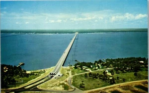 Vintage Mississippi MS Postcard Bay Bridge Gulf Coast Hwy 90 Deep South DS117 - Picture 1 of 4