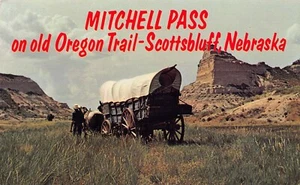 Tarjeta postal Mitchell Pass on Old Oregon Trail Scottsbluff Nebraska - Imagen 1 de 2