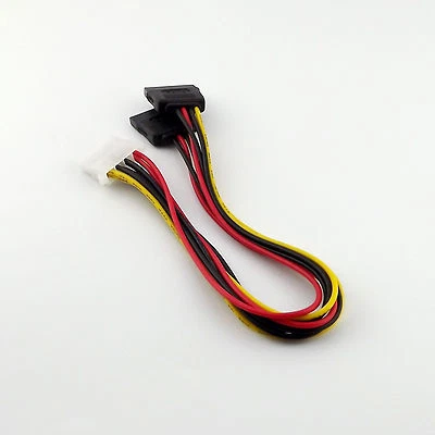 1FT 4Pin IDE Female Molex to 2xSATA Female Splitter HDD Power Adapter Cable Cord - Image 1 of 4