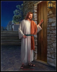 Jesus Knocking - Counted Cross Stitch Patterns - Color & BW Symbols - Picture 1 of 2
