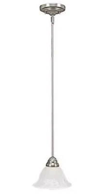Millennium Lighting 1701-SN  8" w Mini Pendant Light w Bell Shade - Satin Nickel - Image 1 of 2