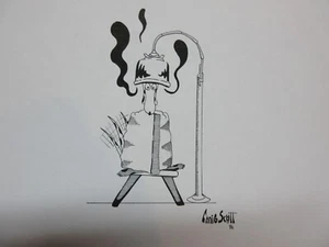 PRISON ART 8.5" x 11" Original Pencil Drawing CRAIG SCOTT  DOG IN ELECTRIC CHAIR - Picture 1 of 3