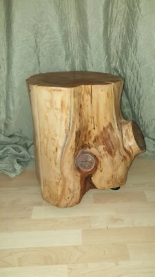 Holzklotz, massiv, Kirsche, Hocker, Unikat,  R.M.K.Raumkunst Tisch Baumscheiben  - Bild 1 von 4