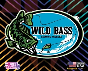 WILD BASS FISHING BOAT Vinyl Decal CAR TRUCK STICKER DECAL FREE GIFT - Picture 1 of 1