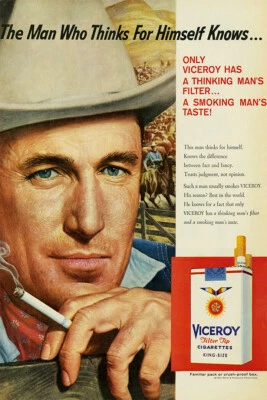 Arte de pared vintage decoración del hogar Viceroy American Cigarettes 1945 - PÓSTER 20x30 Foto 1 de 4