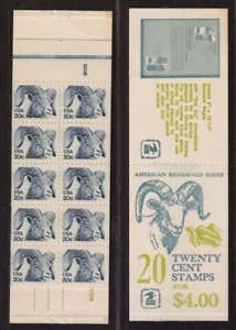 1982 Bighorn Sheep booklet Sc BK142 20c plate number 2 (2 Sc 1949a panes) - Picture 1 of 1