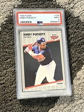 PSA 9 MINT BASEBALL CARD 1989 FLEER HOF KIRBY PUCKETT MINNESOTA TWINS