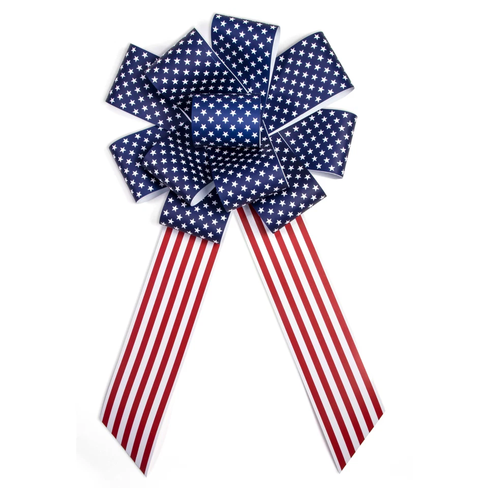 Arco de puerta decorativo patriótico SKD estrellas y rayas gigantes con gancho, rojo blanco azul Foto 1 de 1