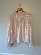 Wilfred Womens Semi Sheer Lavender  Long Sleeve Casual Blouse With Buttons