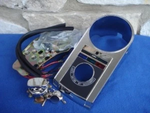 CHROME DASH & MOUNTING KIT FOR HARLEY SHOVELHEAD FAT BOB TANK - Picture 1 of 4