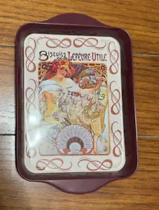 Vassoio vintage decorativo stile francese "Biscotti Lefevre Utile" di Cartexpo - Foto 1 di 7